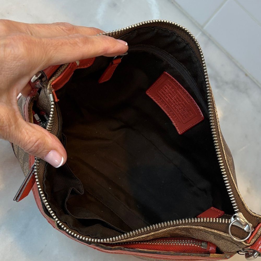 Coach Crossbody Purse Heritage Jacquard Logo Monogram Shoulder Bag Handbag - Picture 12 of 16